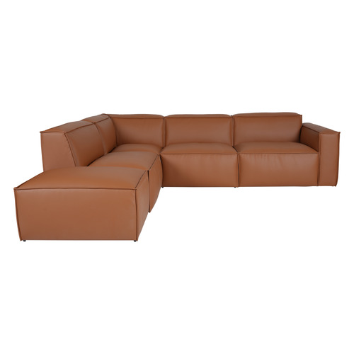 Massey 5 Seater Leather Chaise Lounge Set