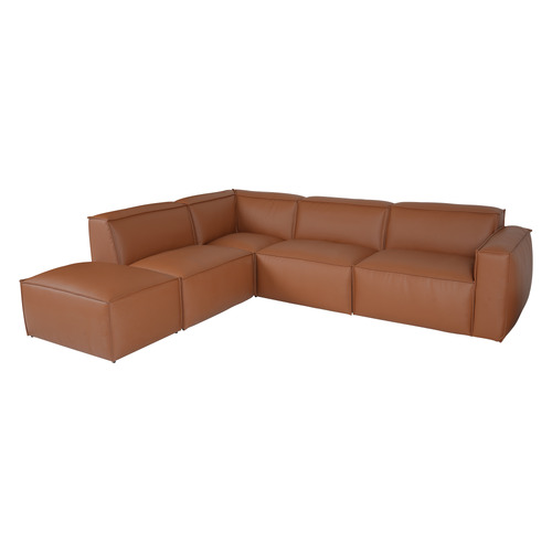 Massey 5 Seater Leather Chaise Lounge Set