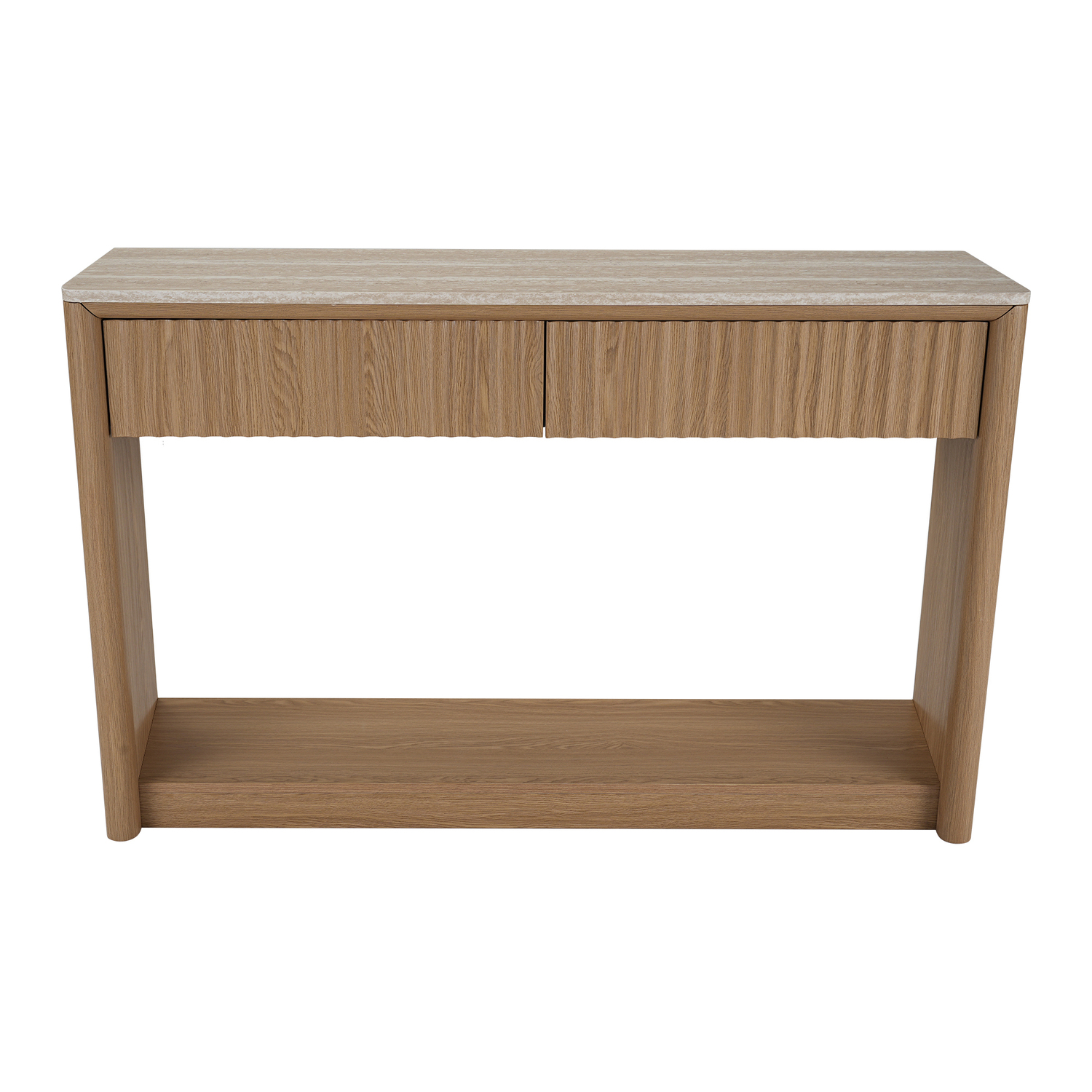 Sadie Travertine-Look Console Table