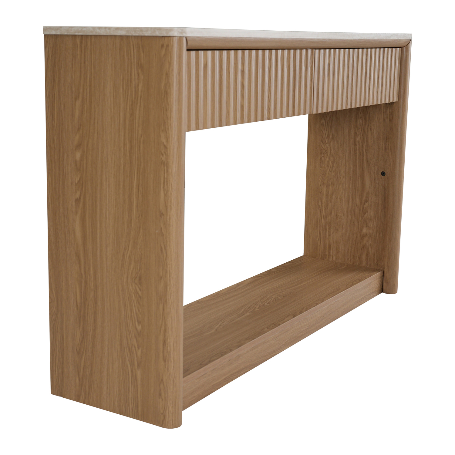 Sadie Travertine-Look Console Table