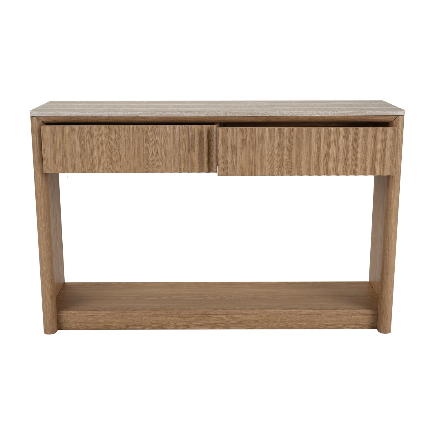 Sadie Travertine-Look Console Table