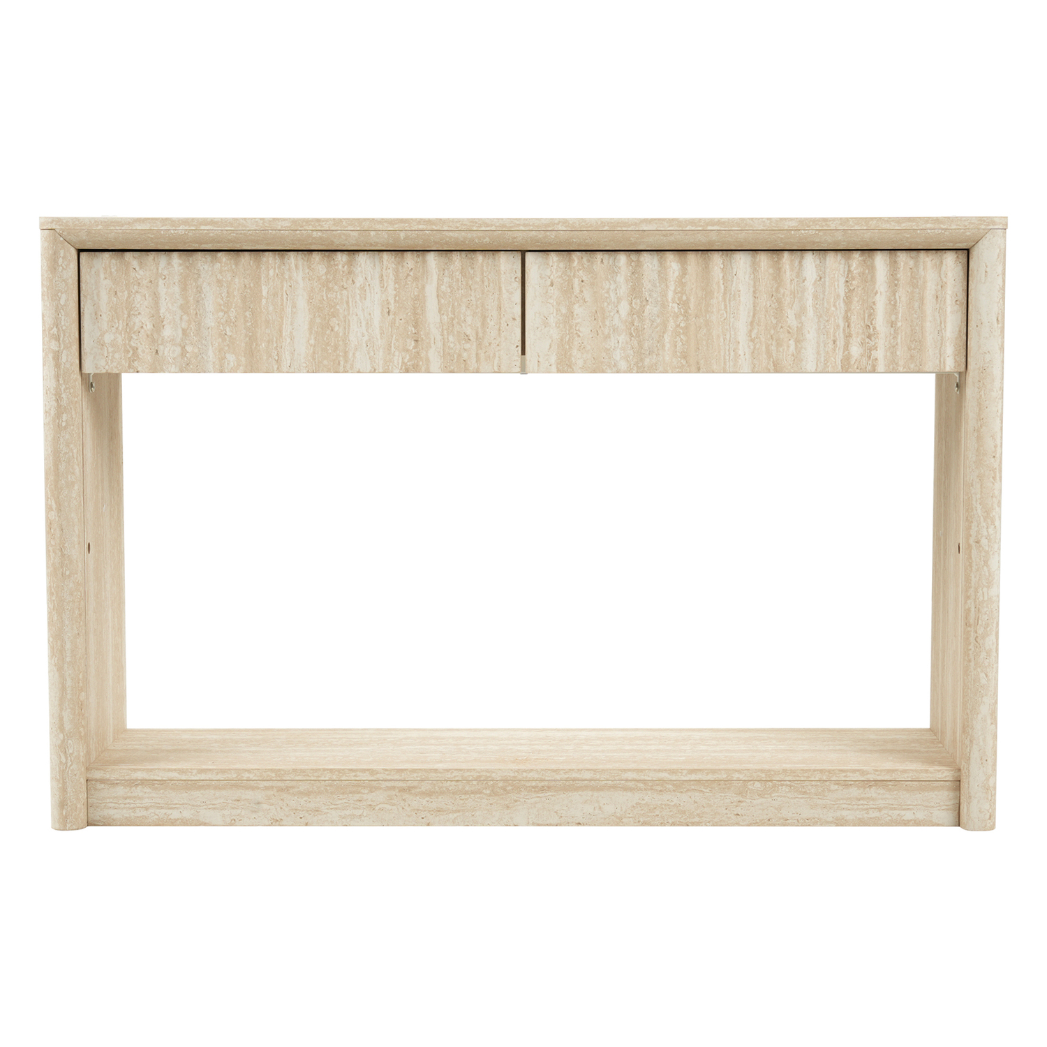 Clara Faux Travertine Console Table