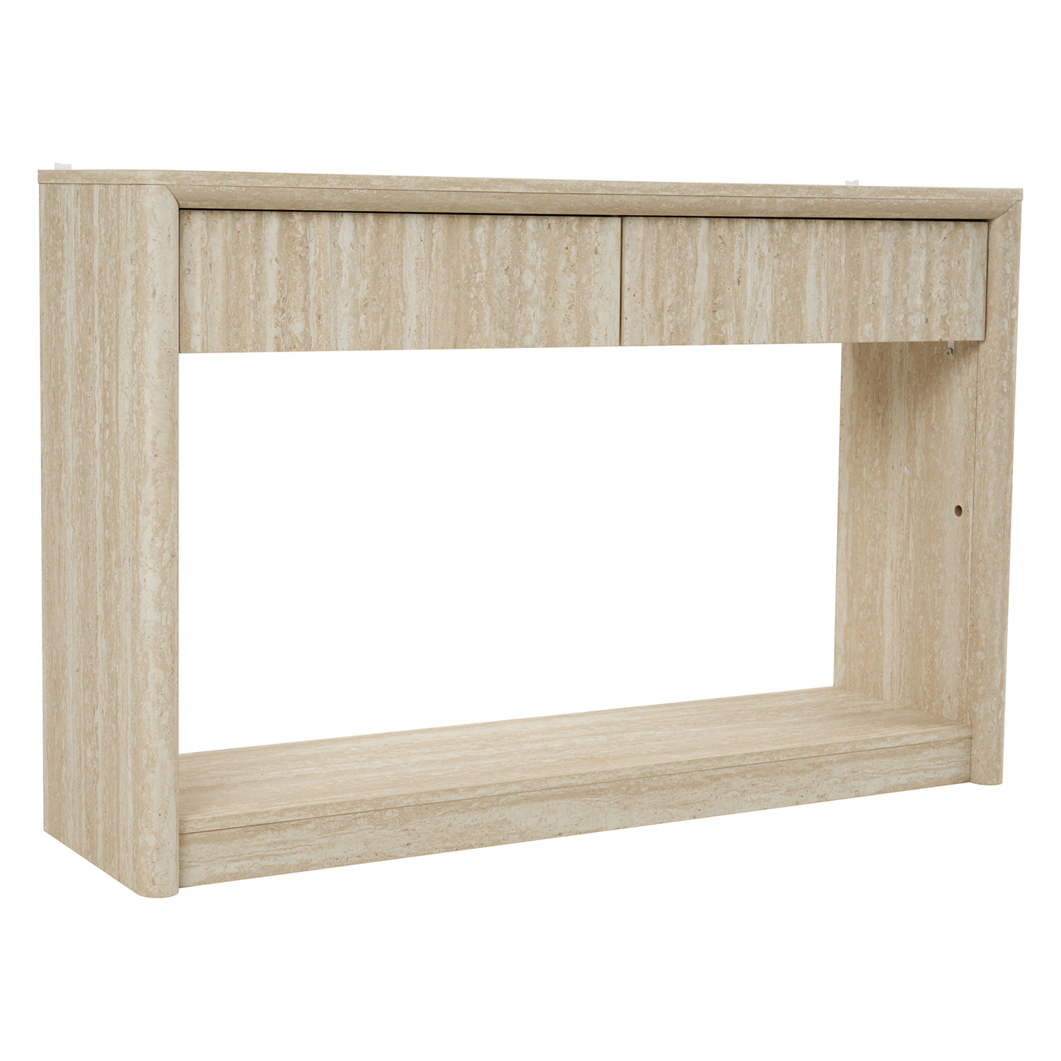 Clara Faux Travertine Console Table