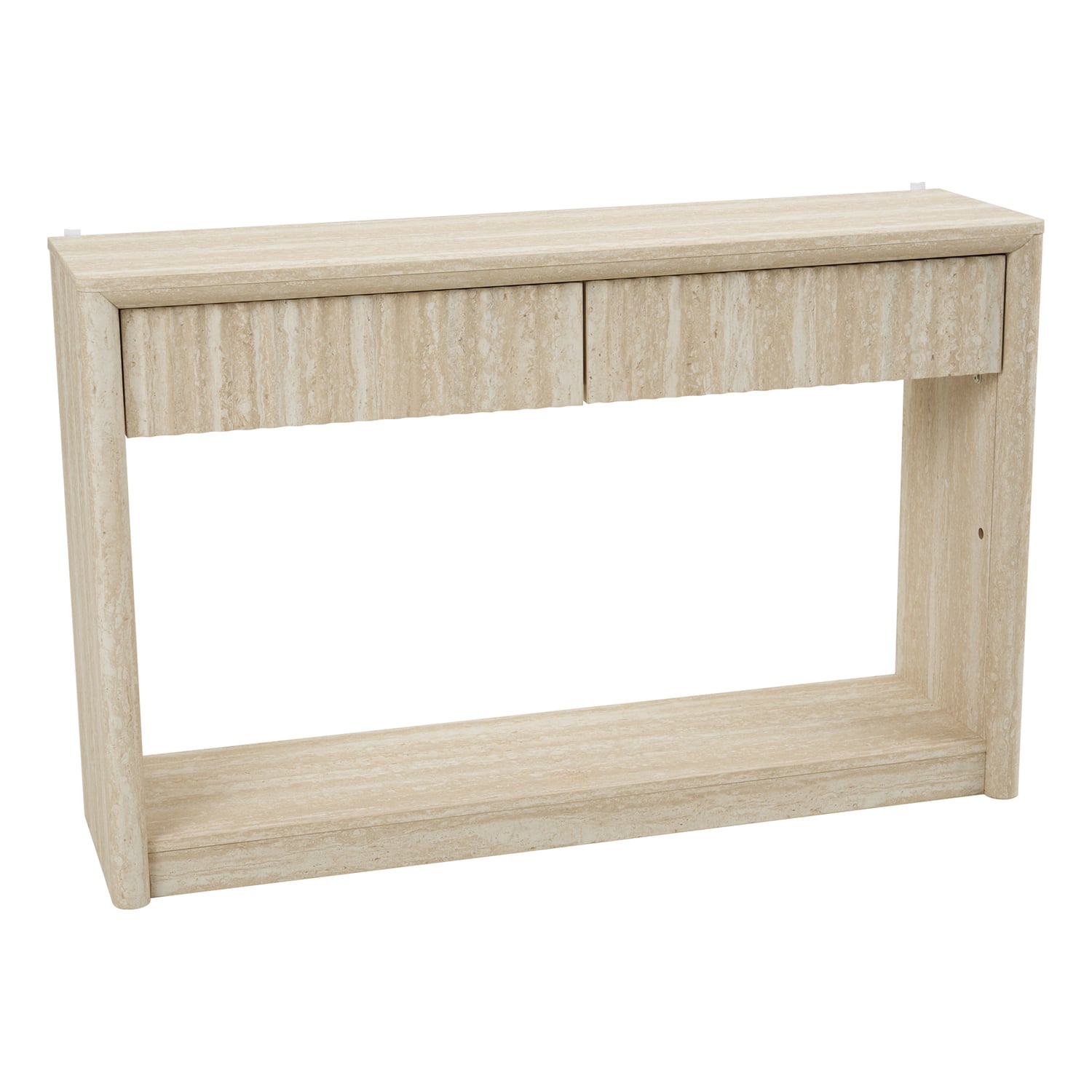 Clara Faux Travertine Console Table