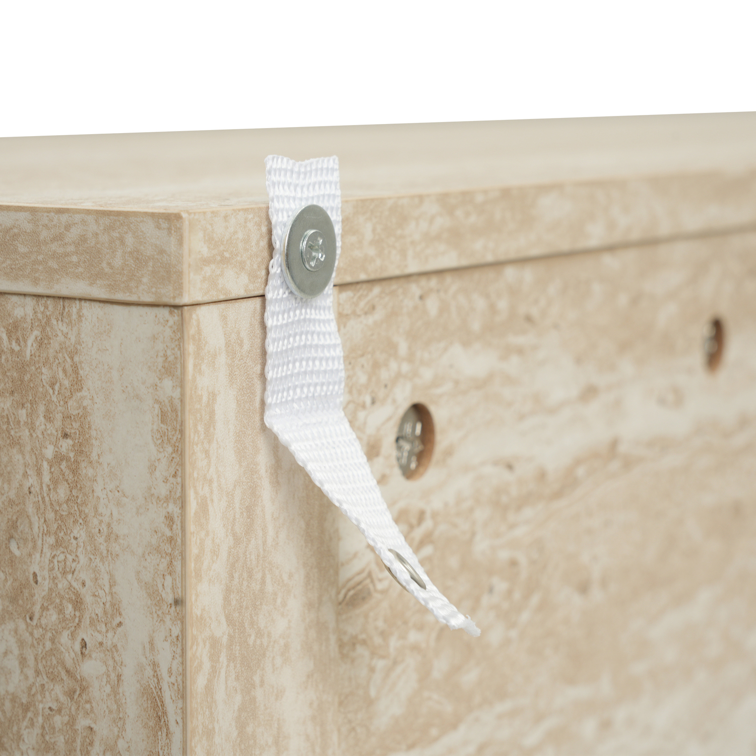 Clara Faux Travertine Console Table
