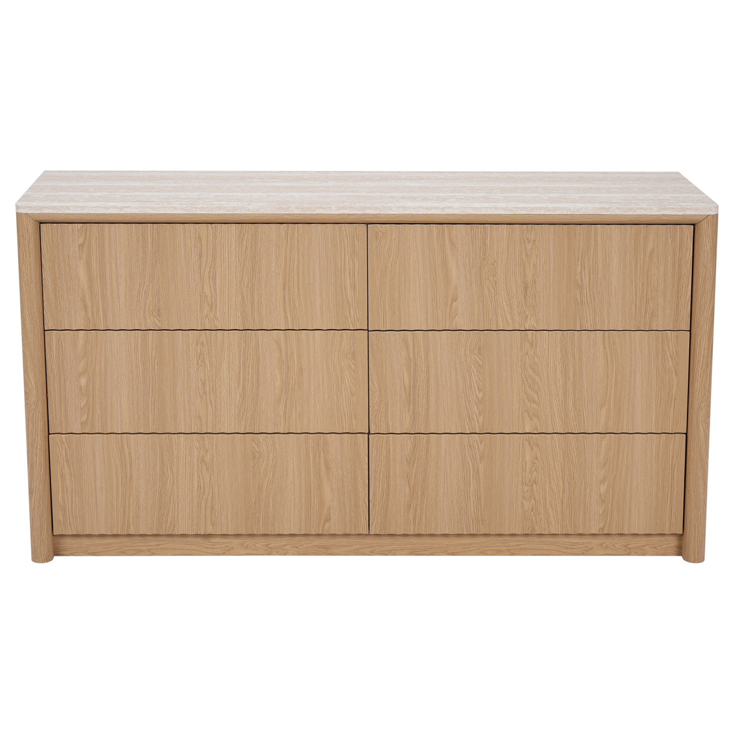 Lillian Faux Travertine 6 Drawer Chest