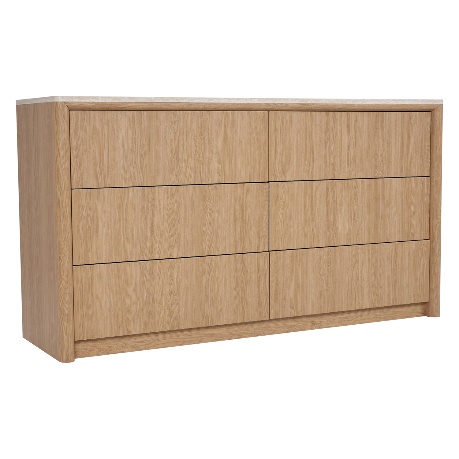Lillian Faux Travertine 6 Drawer Chest