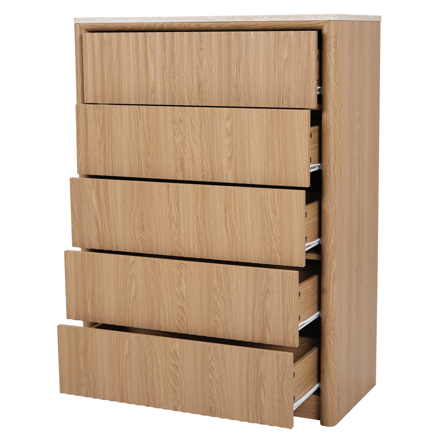 Lillian Faux Travertine 5 Drawer Chest