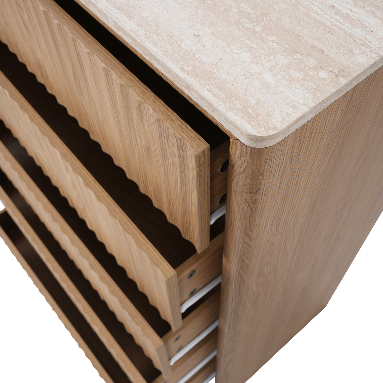 Lillian Faux Travertine 5 Drawer Chest
