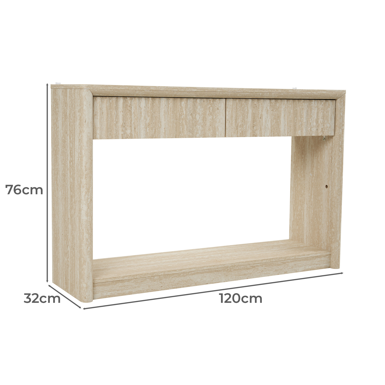 Clara Faux Travertine Console Table