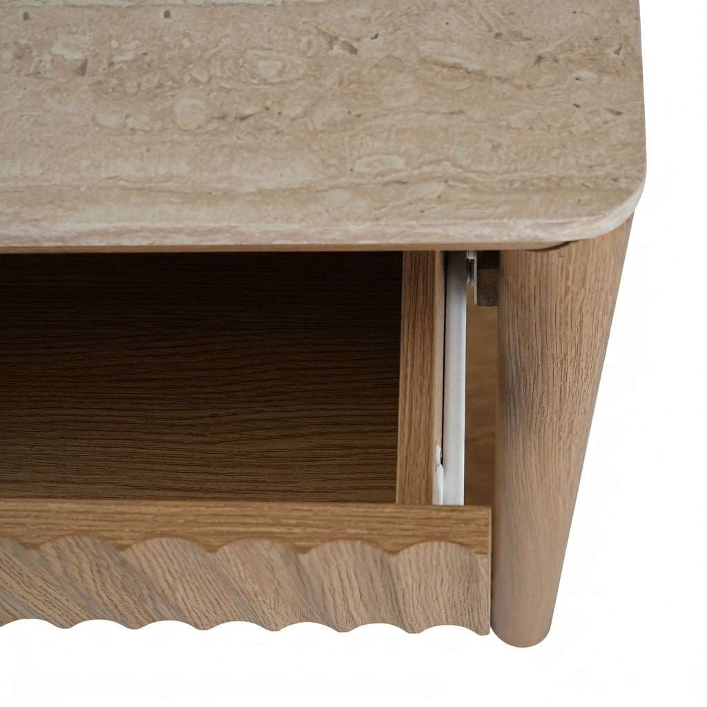 Sadie Travertine-Look Console Table