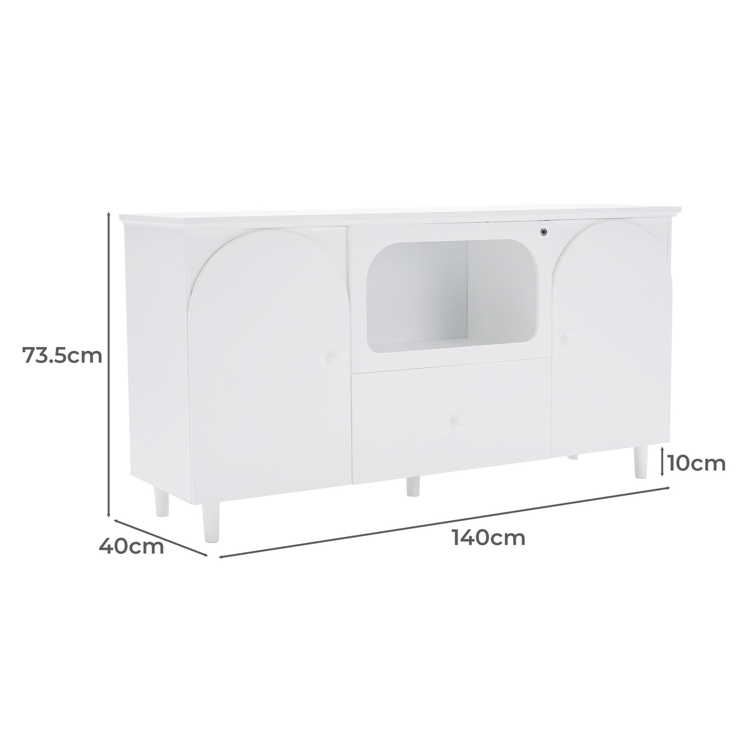 White Felix 2 Door Sideboard with LED