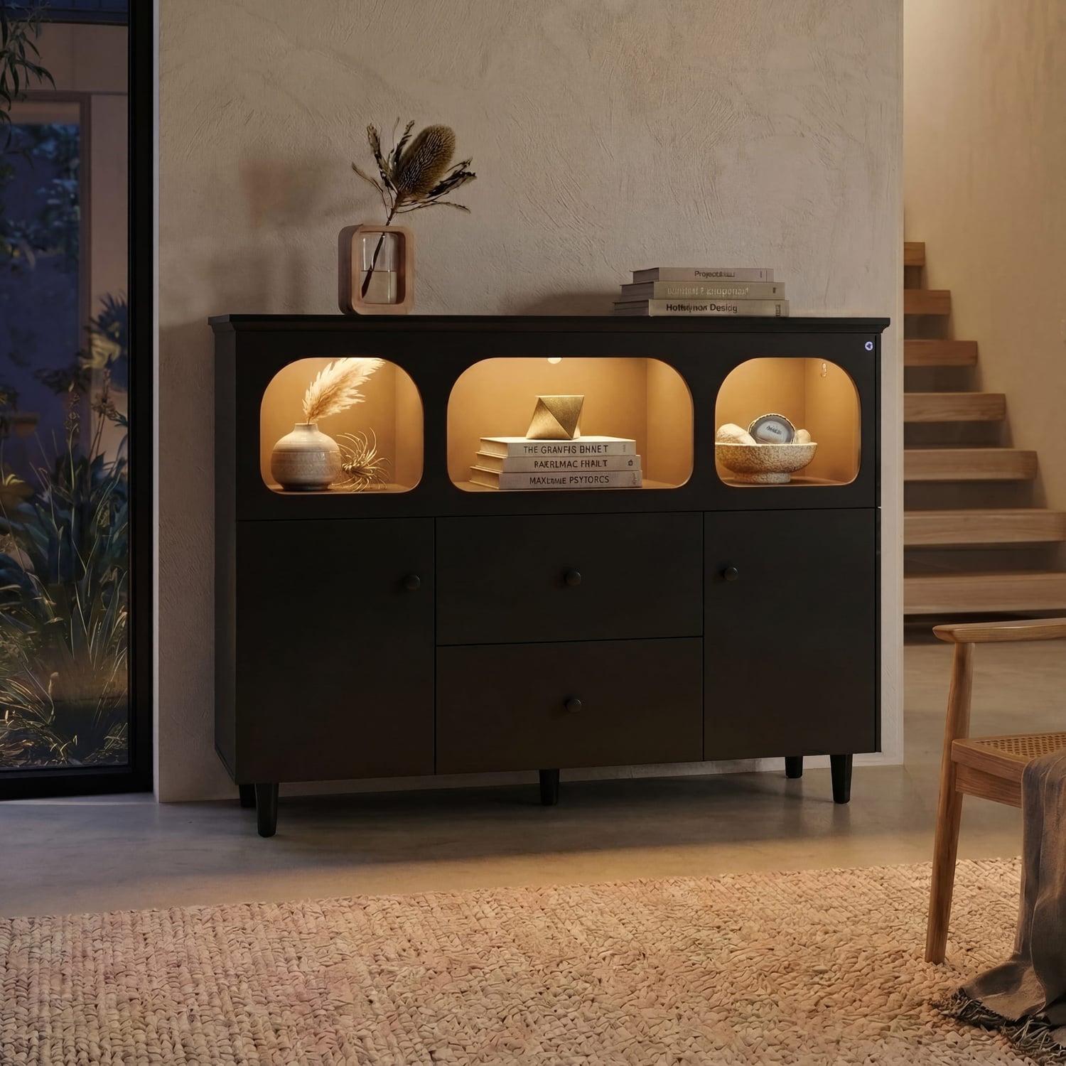 Black-Felix-2-Door-Sideboard-with-LED