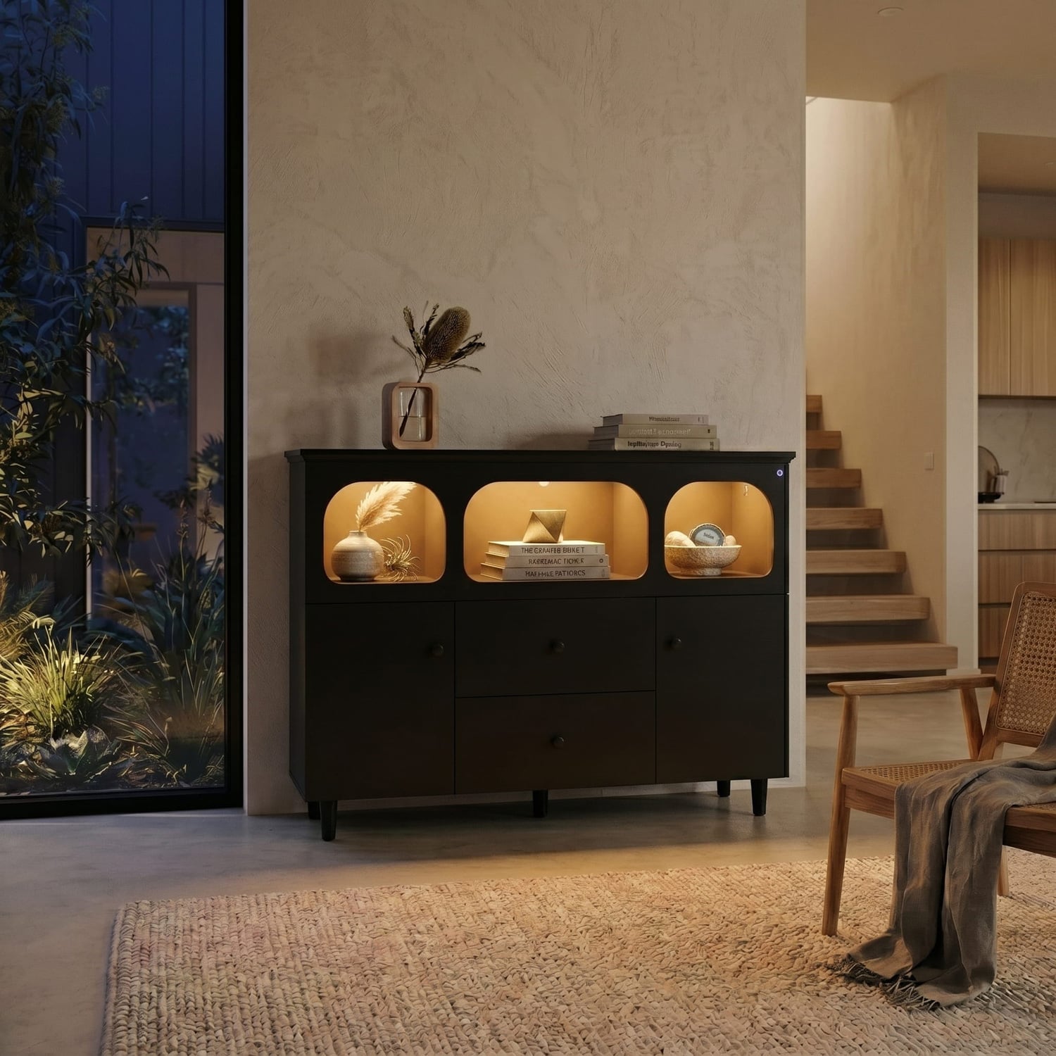 Black-Felix-2-Door-Sideboard-with-LED