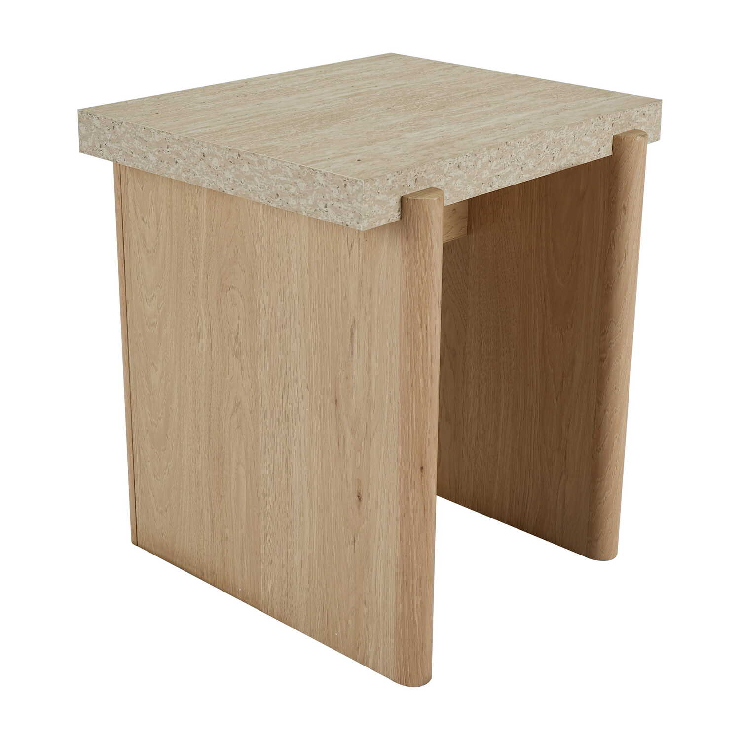 Sally Travertine-Look Side Table