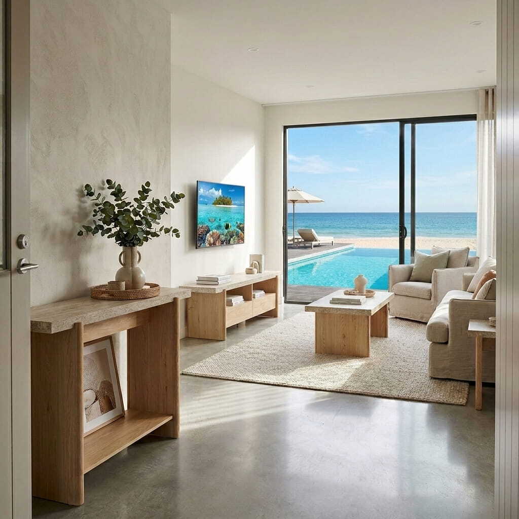 Sally Travertine-Look Coffee Table