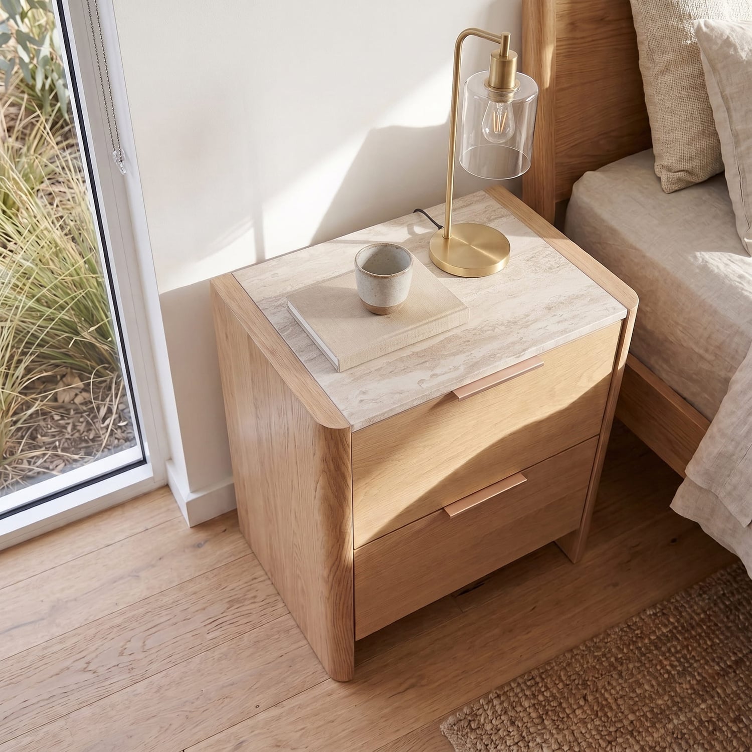 Jovie 2 Drawer Bedside Table