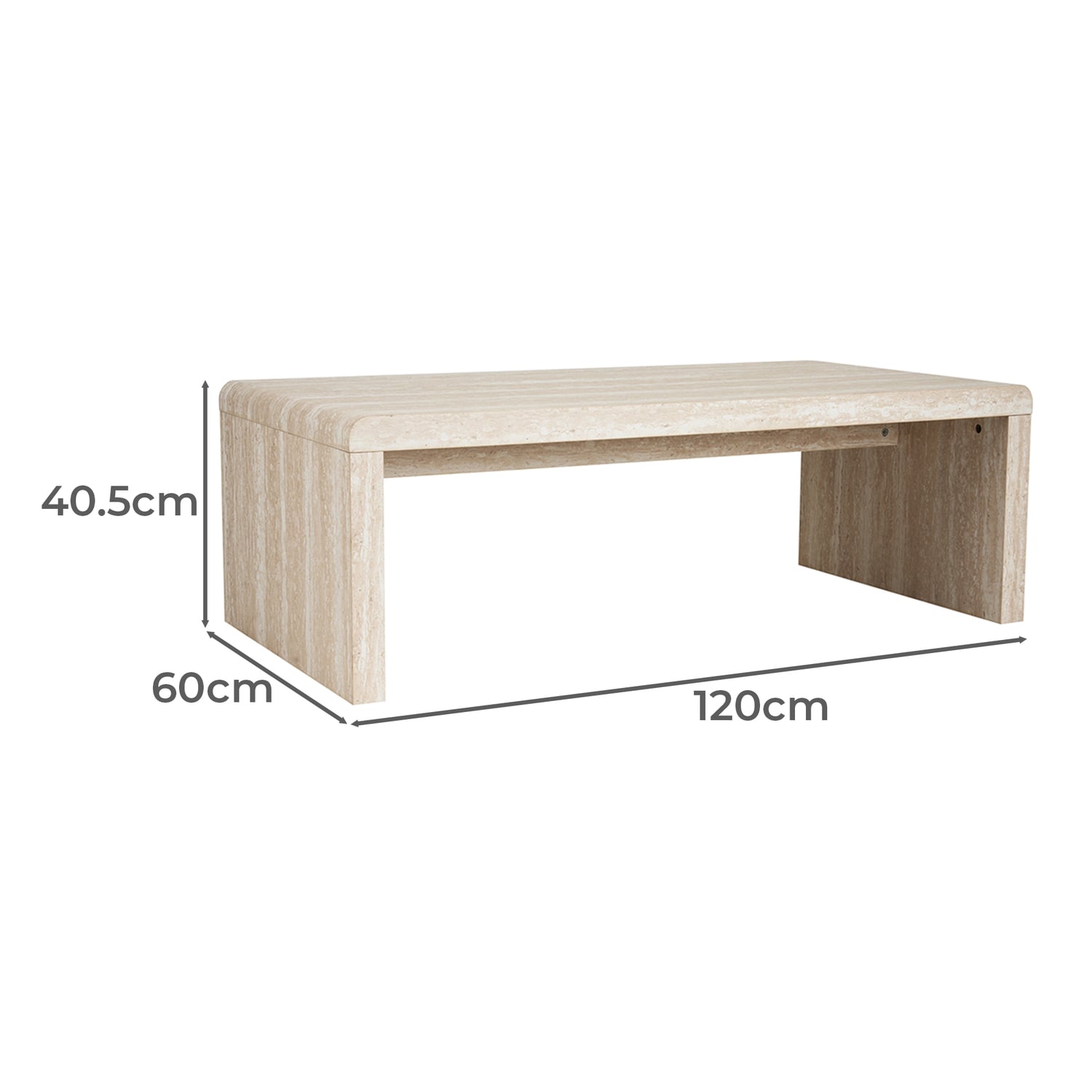 Palmera Travertine-Look Coffee Table