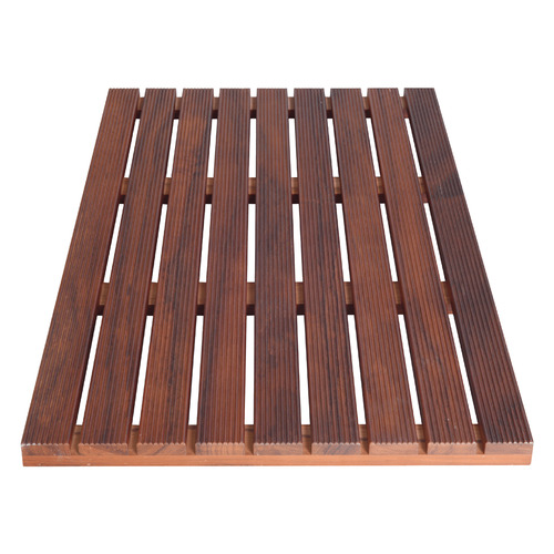 DecorTraders Finlay Teak Wood Bath Mat Temple & ster