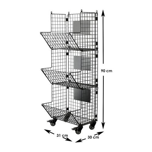 3 Tier Colton Wall Mounted Storage Baskets