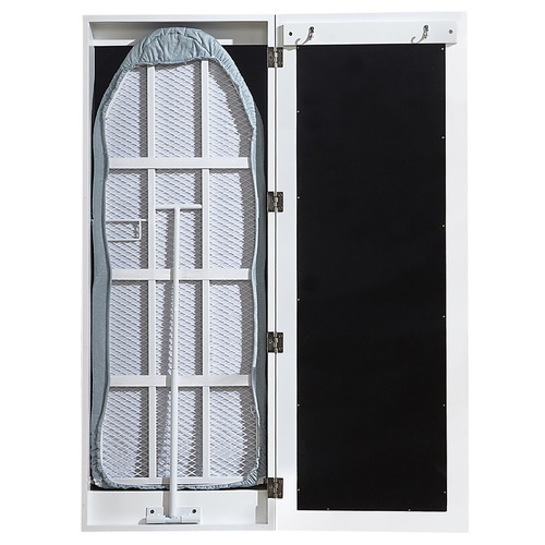 Cyan Wall Mounted Ironing Board Cabinet with Mirror