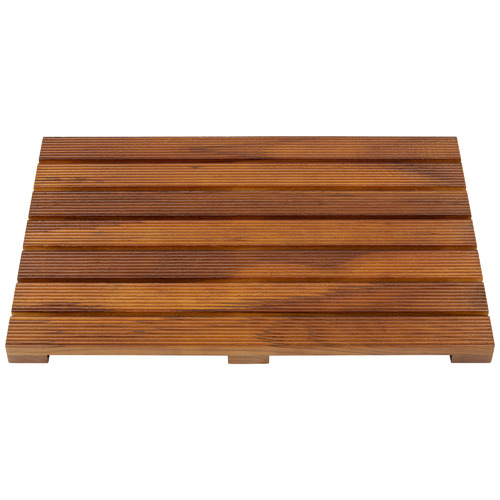 DecorTraders Hazel Teak Wood Bath Mat Temple & ster