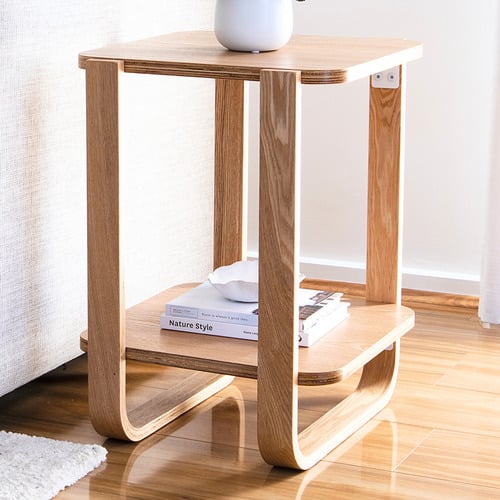 DecorTraders Amina Two-Tier Wooden Side Table Temple Webster