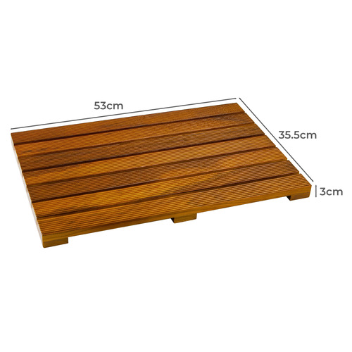 Hazel Teak Wood Bath Mat