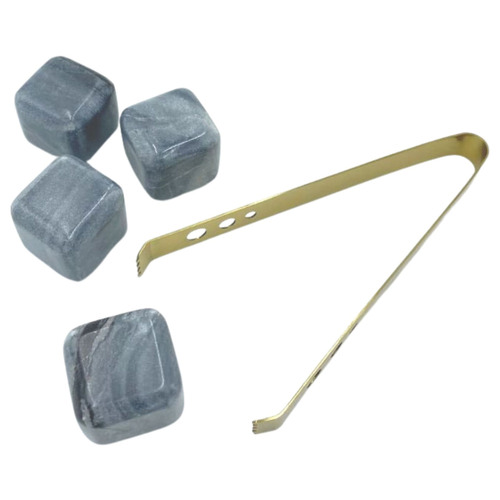 5 Piece Whiskey Stone & Tong Set Temple & ster