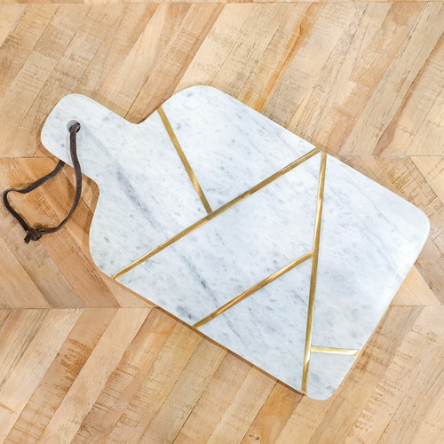 Marble & Brass Paddle Cheese Board Temple & ster