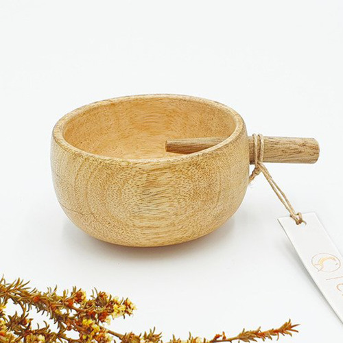 Mango Wood Dip Bowl with Handle Temple & ster