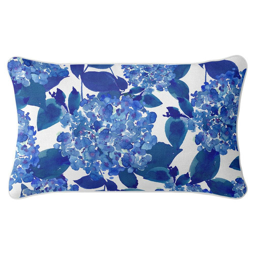 Antonella Blooming Hydrangeas Linen-Blend Cushion Cover