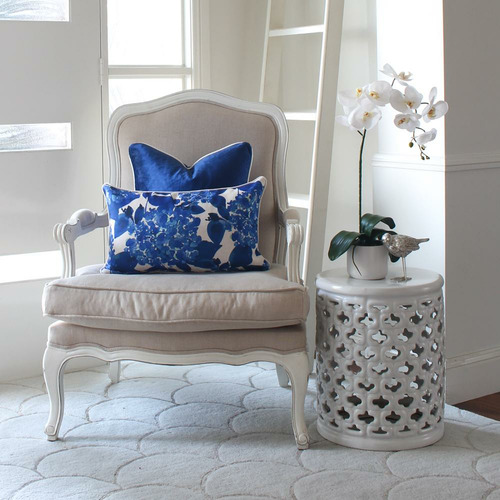 Antonella Blooming Hydrangeas Linen-Blend Cushion Cover