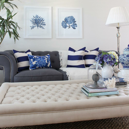 Antonella Blooming Hydrangeas Linen-Blend Cushion Cover