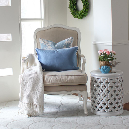 Duck Egg Blue Velvet Linen-Blend Cushion Cover