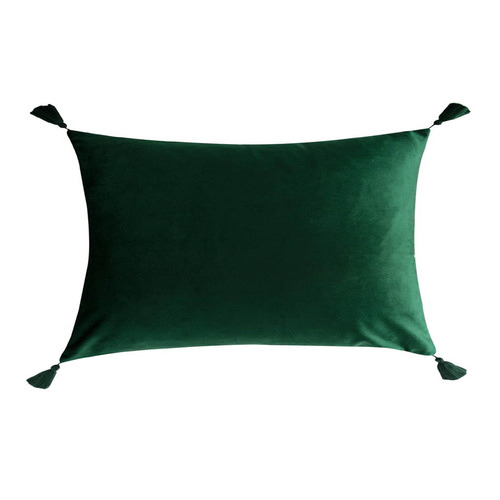 Emerald Velvet Linen-Blend Cushion Cover