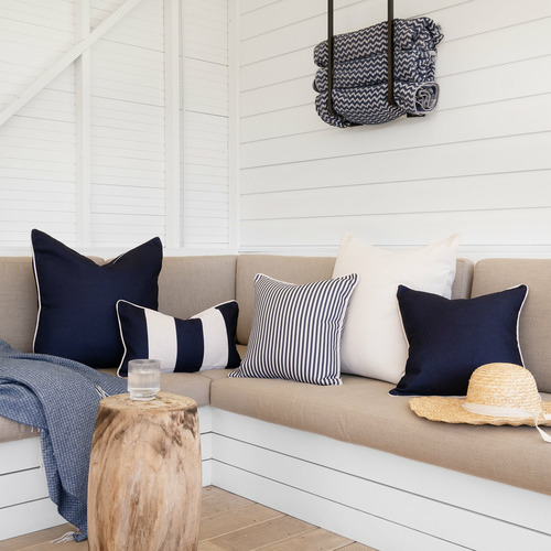 Off-White Bianca Linen-Blend Cushion Cover