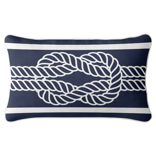 Nautical Knot Linen-Blend Cushion Cover