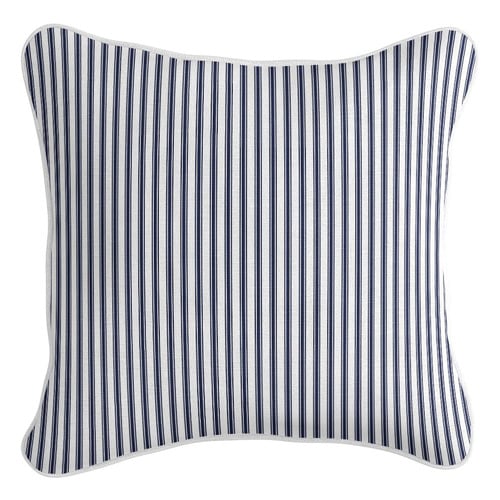 Ticking Stripe Square Linen-Blend Cushion Cover