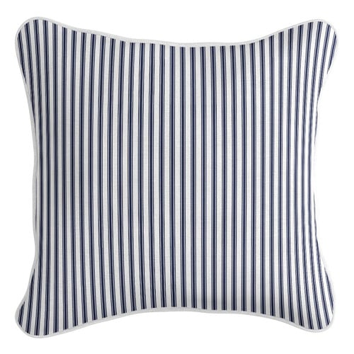 Ticking Stripe Square Linen-Blend Cushion Cover