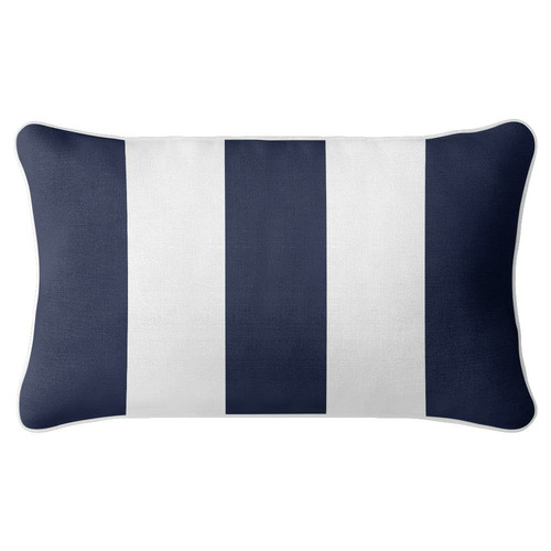 Classic Stripe Rectangular Linen-Blend Cushion Cover