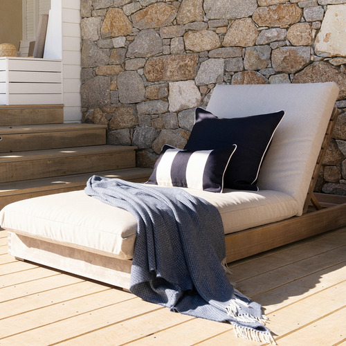 Classic Stripe Rectangular Linen-Blend Cushion Cover