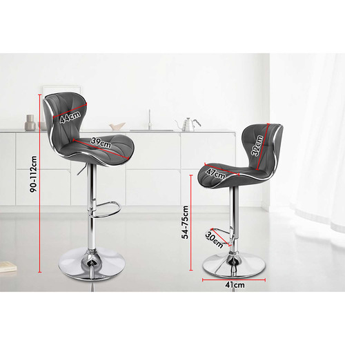 Leana Swivel Faux Leather Adjustable Barstools
