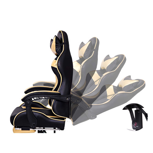 Darius Faux Leather Gaming Chair with Footrest Temple & ster