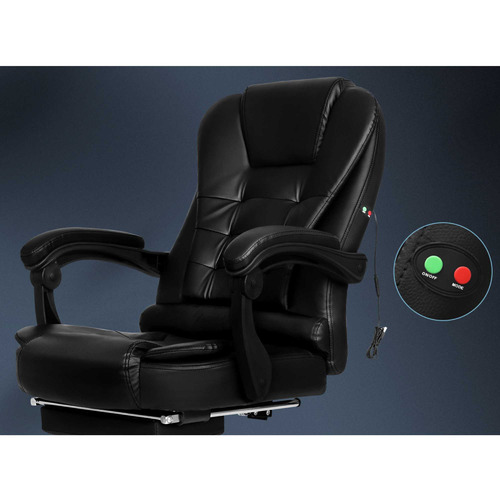 Madison Faux Leather Massage Gaming Chair with Footrest