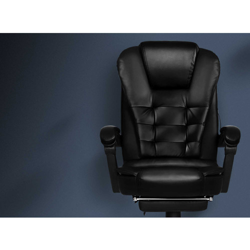 Madison Faux Leather Massage Gaming Chair with Footrest
