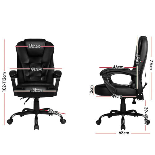 Madison Faux Leather Massage Gaming Chair