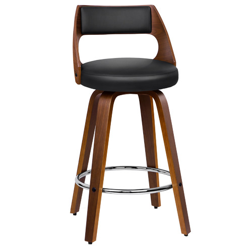 Alfordson 65cm Davian Faux Leather, Tan Leather Swivel Bar Stools With Arms