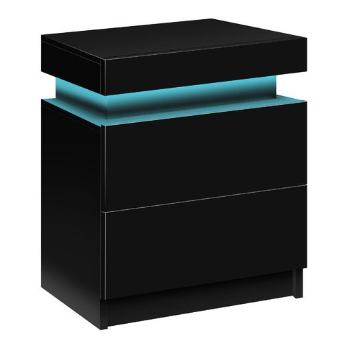 Nolen 2 Drawer Bedside Table with LED Light