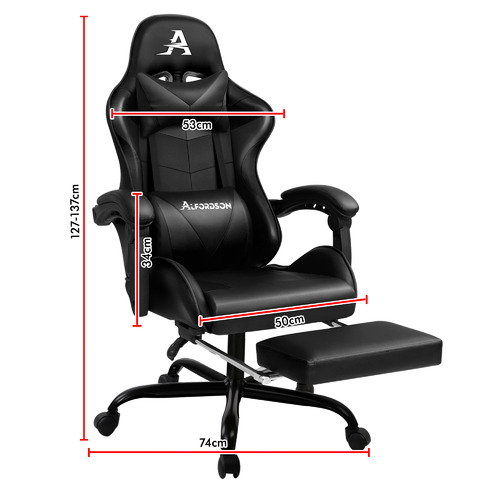 Darius Faux Leather Gaming Chair with Footrest